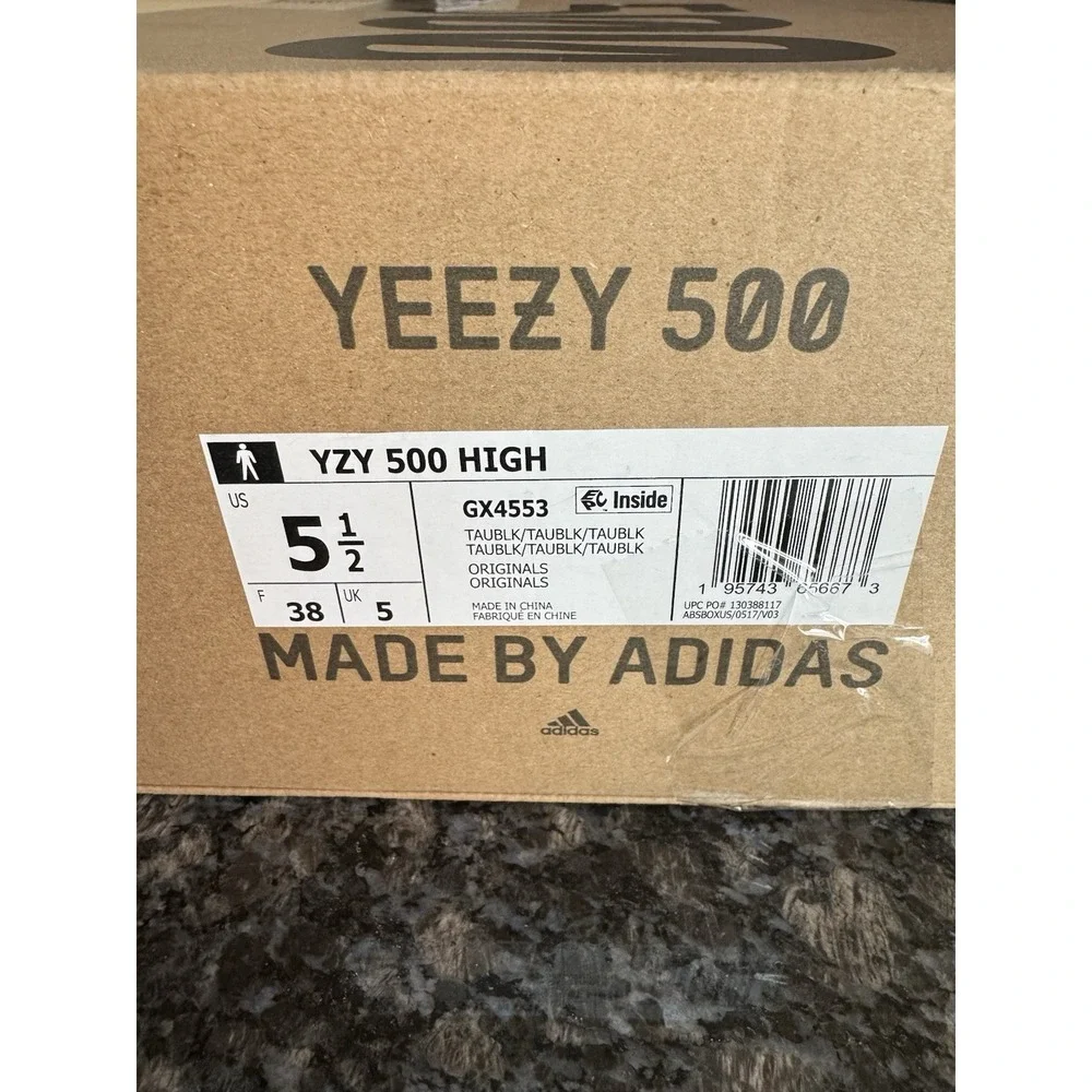 Adidas Yeezy 500 High Taupe Black GX4553 Mens 5.5 Womens 6.5 Suede Sneakers